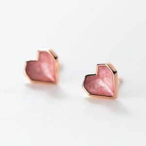 NWT Valentine Heart Earring Sterling Silver Pink Wife Gift Girlfriend Anniversar